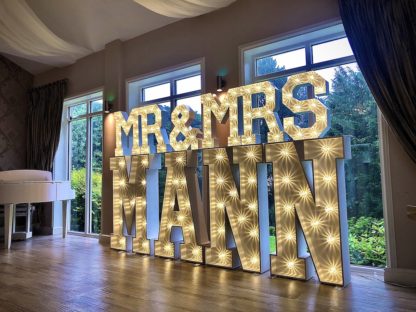 Light Up Surname Letters Large Personalised Wedding Light Up Event Letters Lights Scene My Event