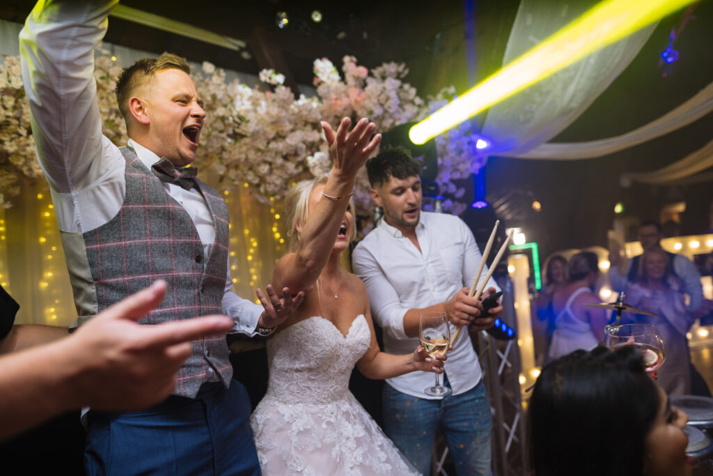Bride & Groom Party Photo From Rivington Hall Barn