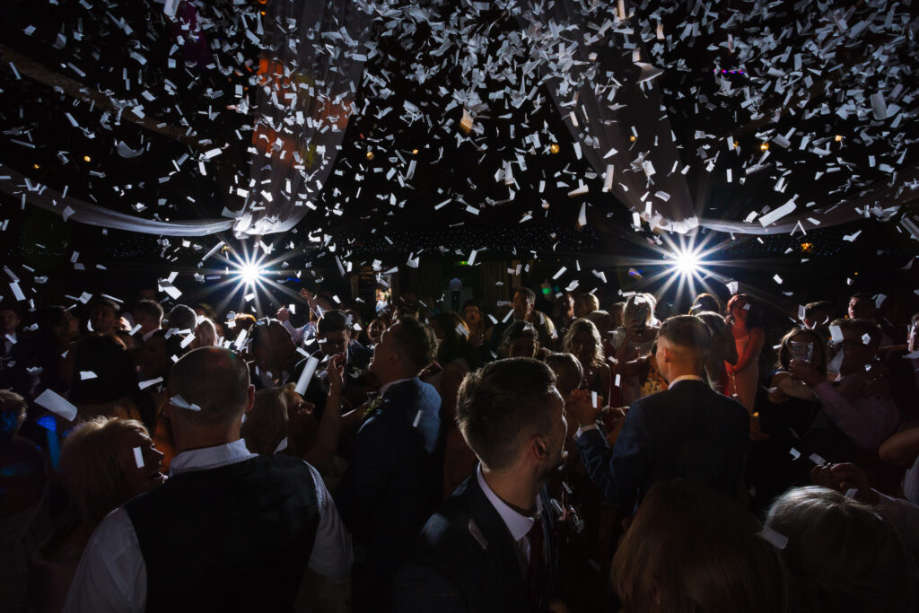 Confetti Dance Floor Shot At Rivington Hall Barn